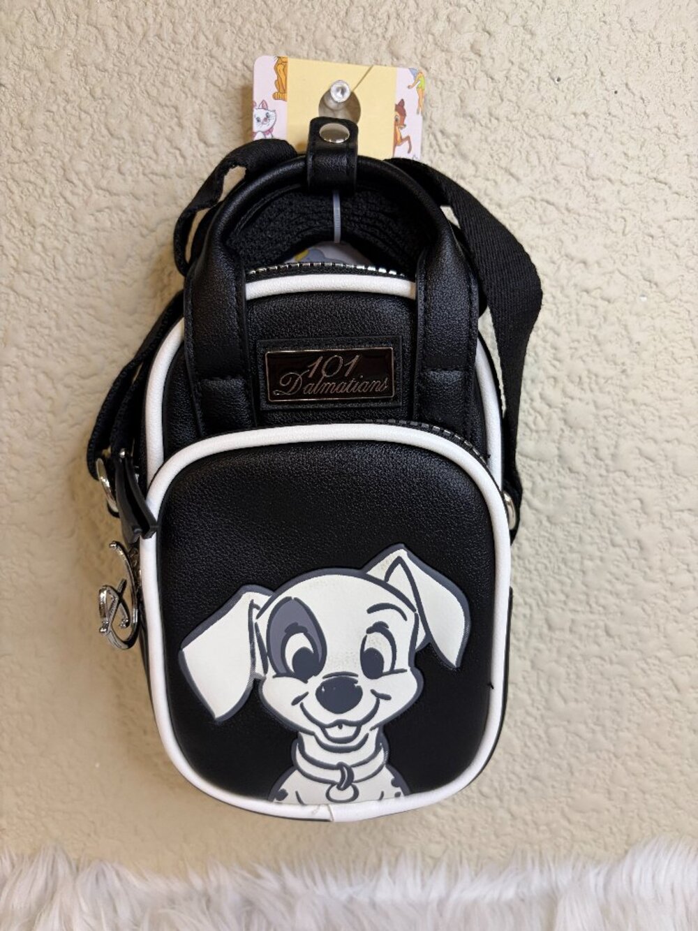 Disney 101 Dalmatians Primark Crossbody Bag Cell Phone Holder Black White NWT
